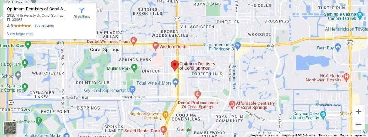 Optimum Dentistry Coral Springs location